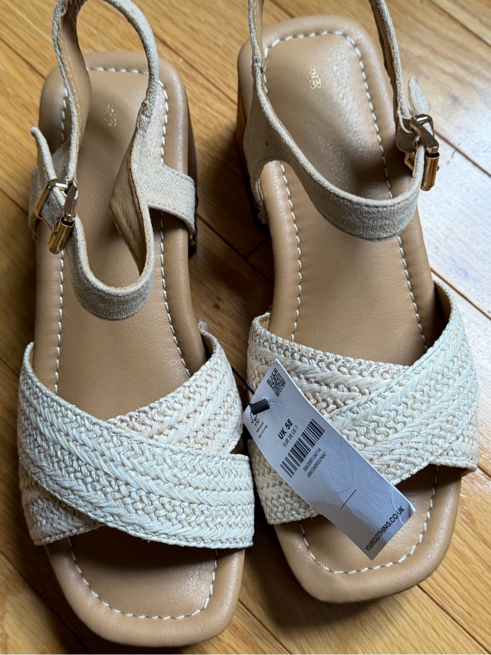 Yours Clothing Cream Braided Slingback Sandals